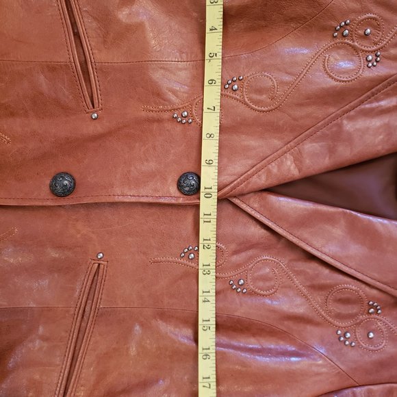 Cripple Creek Women's Medium (M) Vintage Genuine Leather Jacket - Studded/Lined - Picture 9 of 12